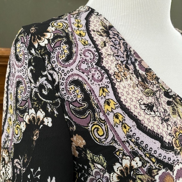 Xhilaration Boho Bell Sleeve Mini Surplice Dress S - Picture 7 of 15